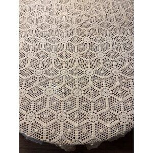 Handcrafted 88x70" Crochet Cotton Bedspread‎